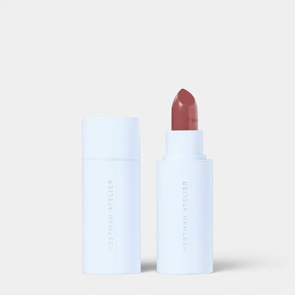 Shop Rescue Spa Hydrobalm Tinted Lipstick in a mauve shade with a white minimalist tube and cap
