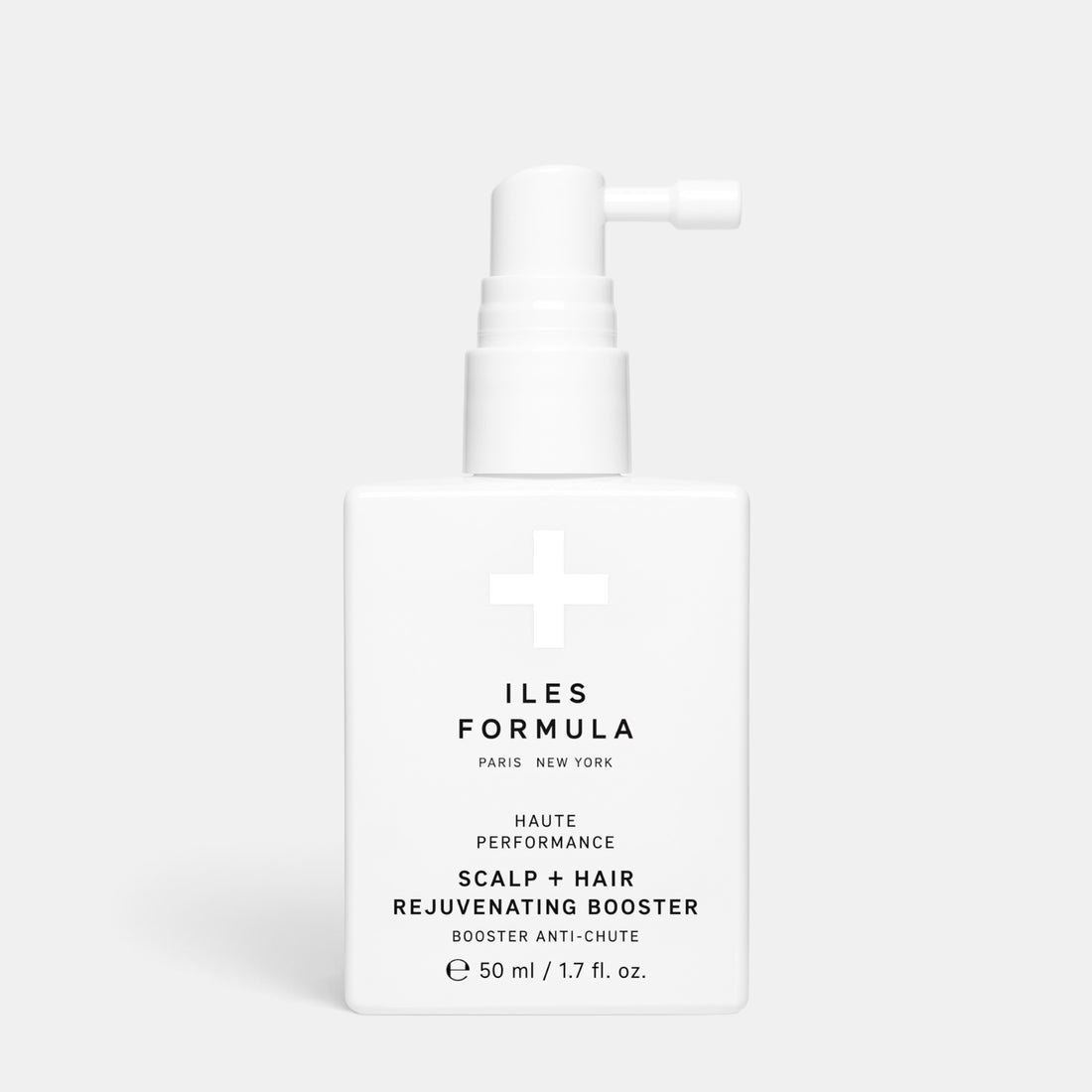 Shop Rescue Spa Iles Formula Scalp + Hair Rejuvenating Booster in a white 50ml pump bottle for hair growth.
