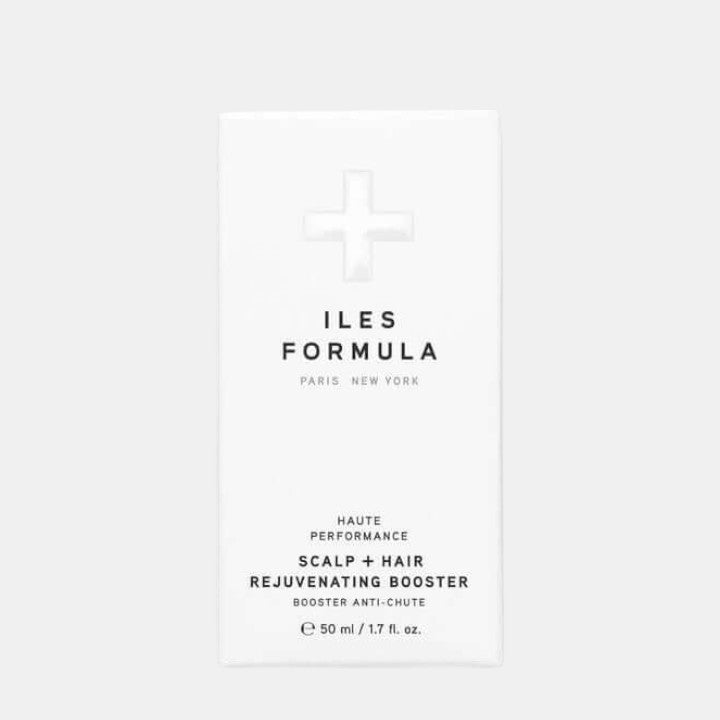 Shop Rescue Spa Iles Formula Scalp + Hair Rejuvenating Booster in a white 50ml bottle for hair loss treatment.
