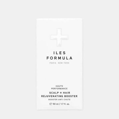 Shop Rescue Spa Iles Formula Scalp + Hair Rejuvenating Booster in a white 50ml bottle for hair loss treatment.