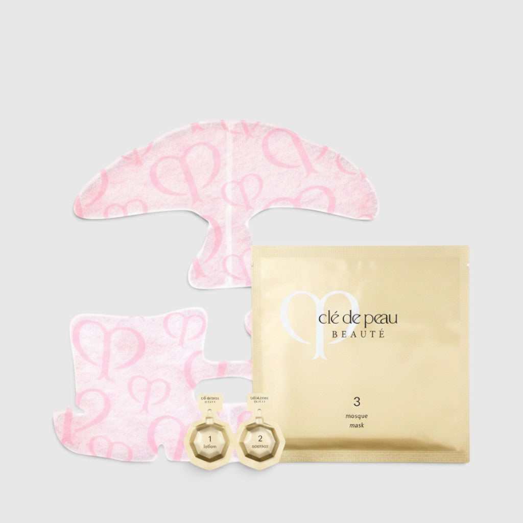 Shop Rescue Spa Cle de Peau Beaute Illuminating Concentrate 3-step face and eye mask set with lotion and essence.