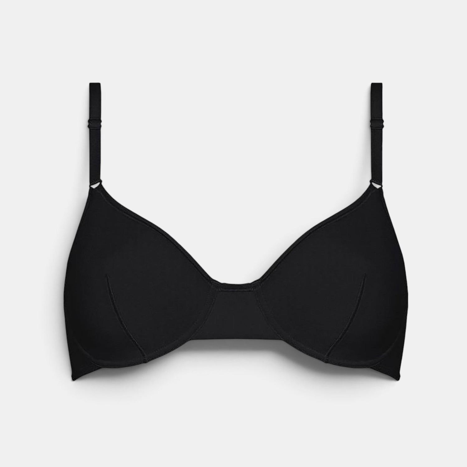 Shop Rescue Spa ILONA black full cup bra in recycled polyamide jersey with adjustable front straps