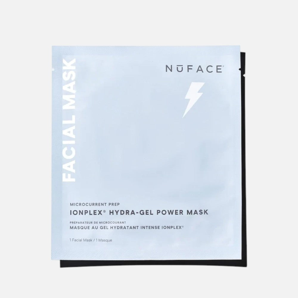 Shop Rescue Spa NuFACE IonPlex Hydra-Gel Power Mask single-use facial sheet mask packet in light blue packaging