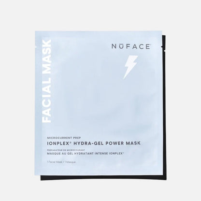 Shop Rescue Spa NuFACE IonPlex Hydra-Gel Power Mask single-use facial sheet mask packet in light blue packaging