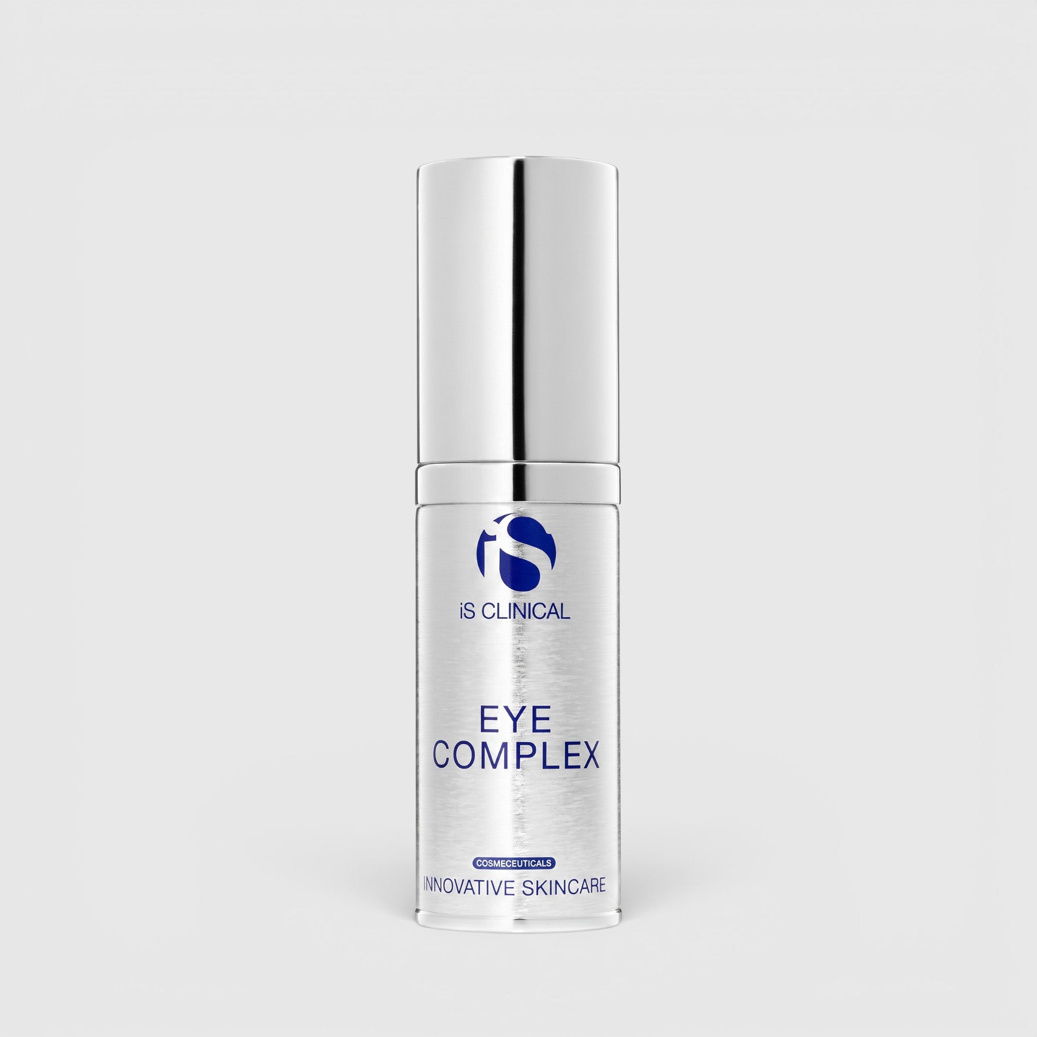 Shop Rescue Spa iS Clinical Eye Complex anti-aging eye cream in a silver pump bottle for reducing puffiness and wrinkles.