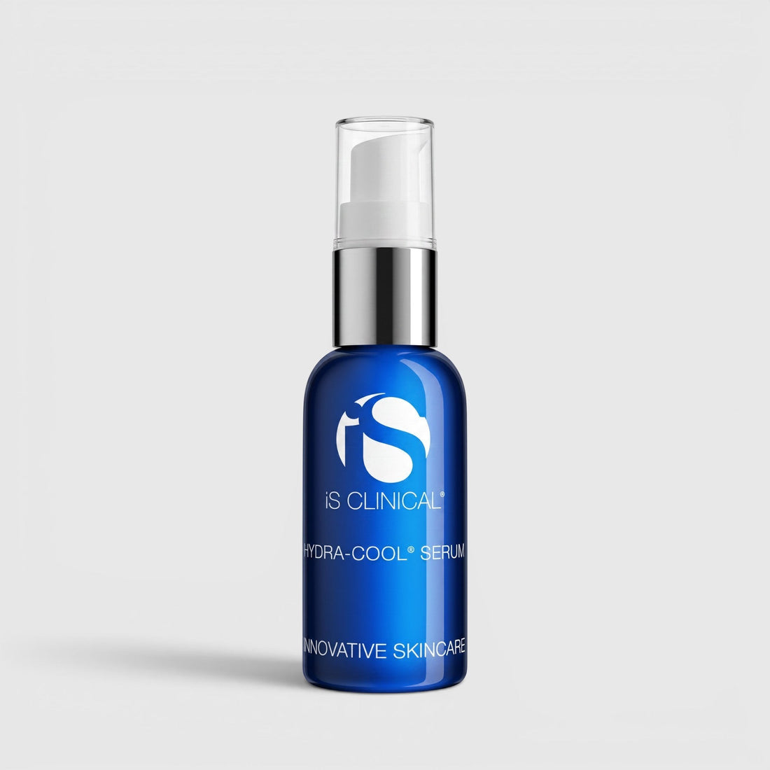 Shop Rescue Spa iS Clinical Hydra-Cool Serum in a blue glass bottle with a pump dispenser for soothing hydration.