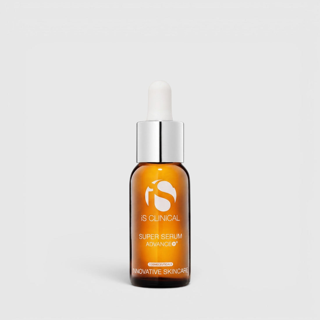 Shop Rescue Spa iS Clinical Super Serum Advance+ vitamin C serum in an amber glass bottle with a dropper cap.