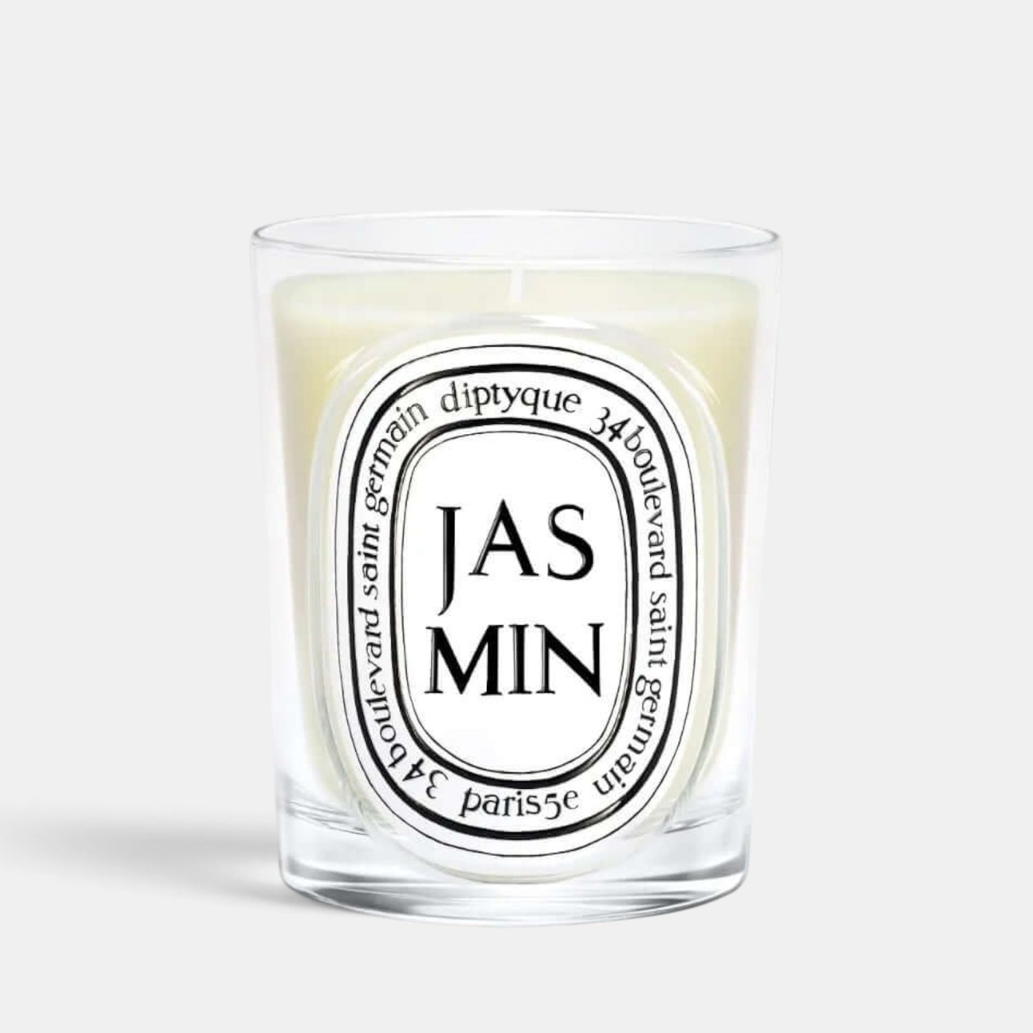 Shop Rescue Spa Jasmin scented candle in a clear glass vessel with a white wax floral fragrance