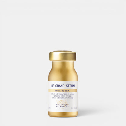Shop Rescue Spa Le Grand Serum 8ml bottle, a luxurious radiance-boosting facial finishing serum in gold packaging.