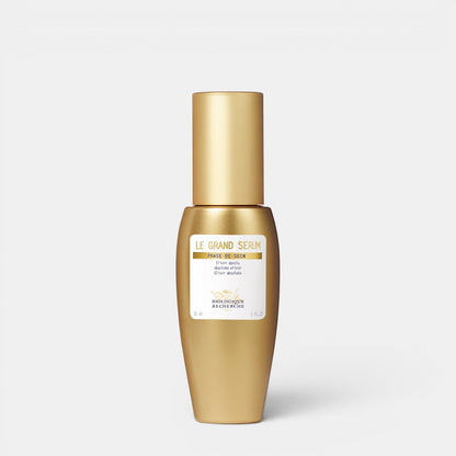 Shop Rescue Spa Le Grand Serum radiance-boosting finishing serum in a gold bottle for hydrated and glowing skin