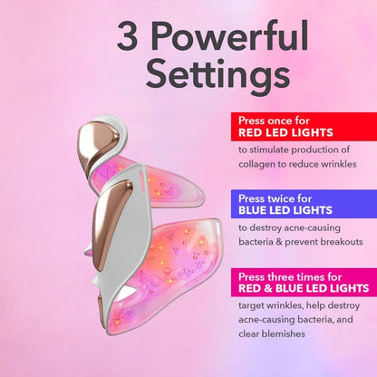 Shop Rescue Spa DRx SpectraLite FaceWare Pro LED light therapy mask showing red and blue light treatment settings