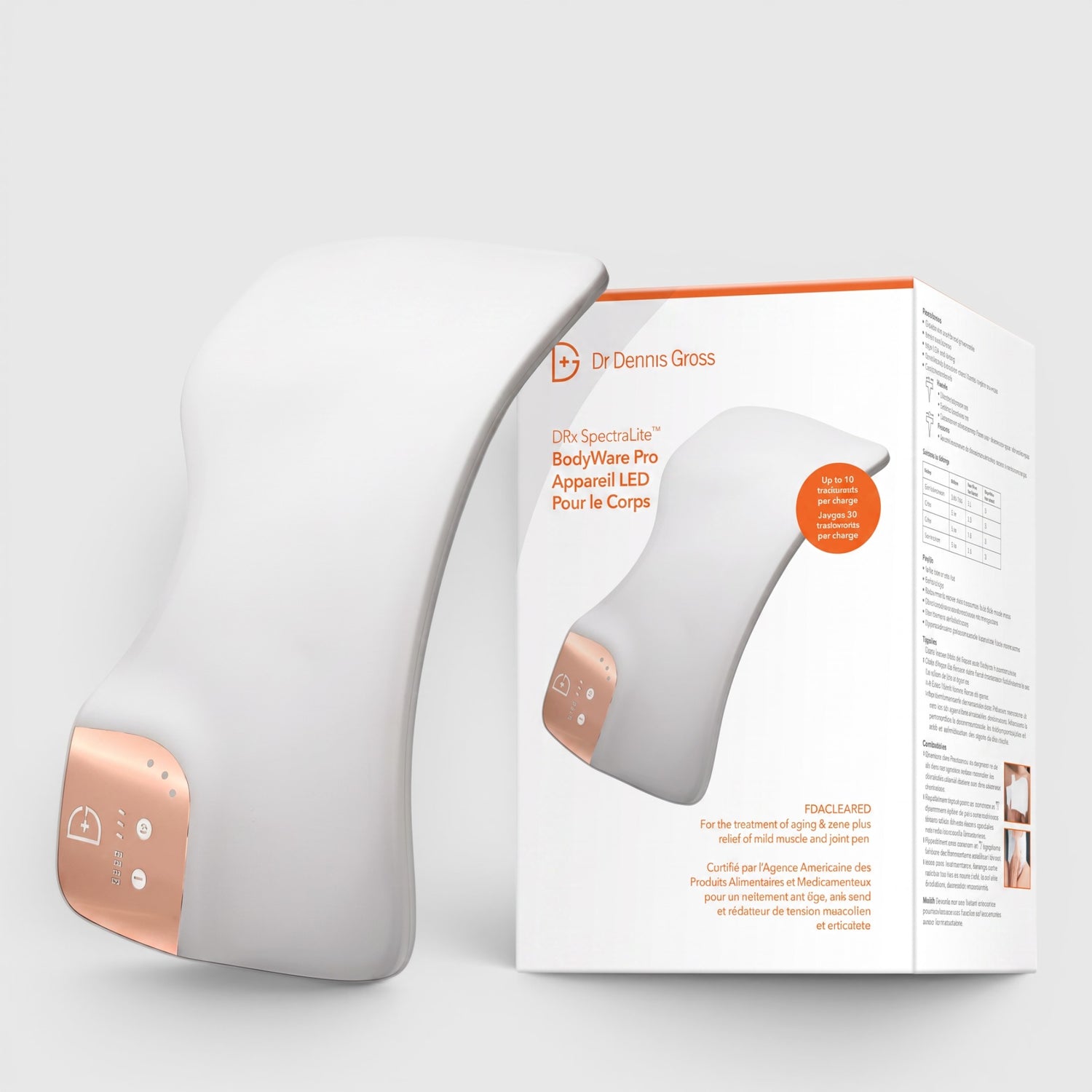 Shop Rescue Spa DRx Spectralite BodyWare Pro LED light therapy device with its product packaging box.