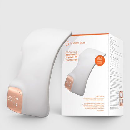 Shop Rescue Spa DRx Spectralite BodyWare Pro LED light therapy device with its product packaging box.