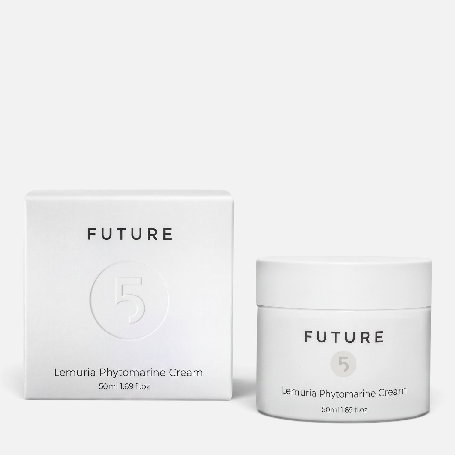 Shop Rescue Spa Lemuria Phytomarine Cream 50ml jar and white box packaging for hydrating and firming face treatment.
