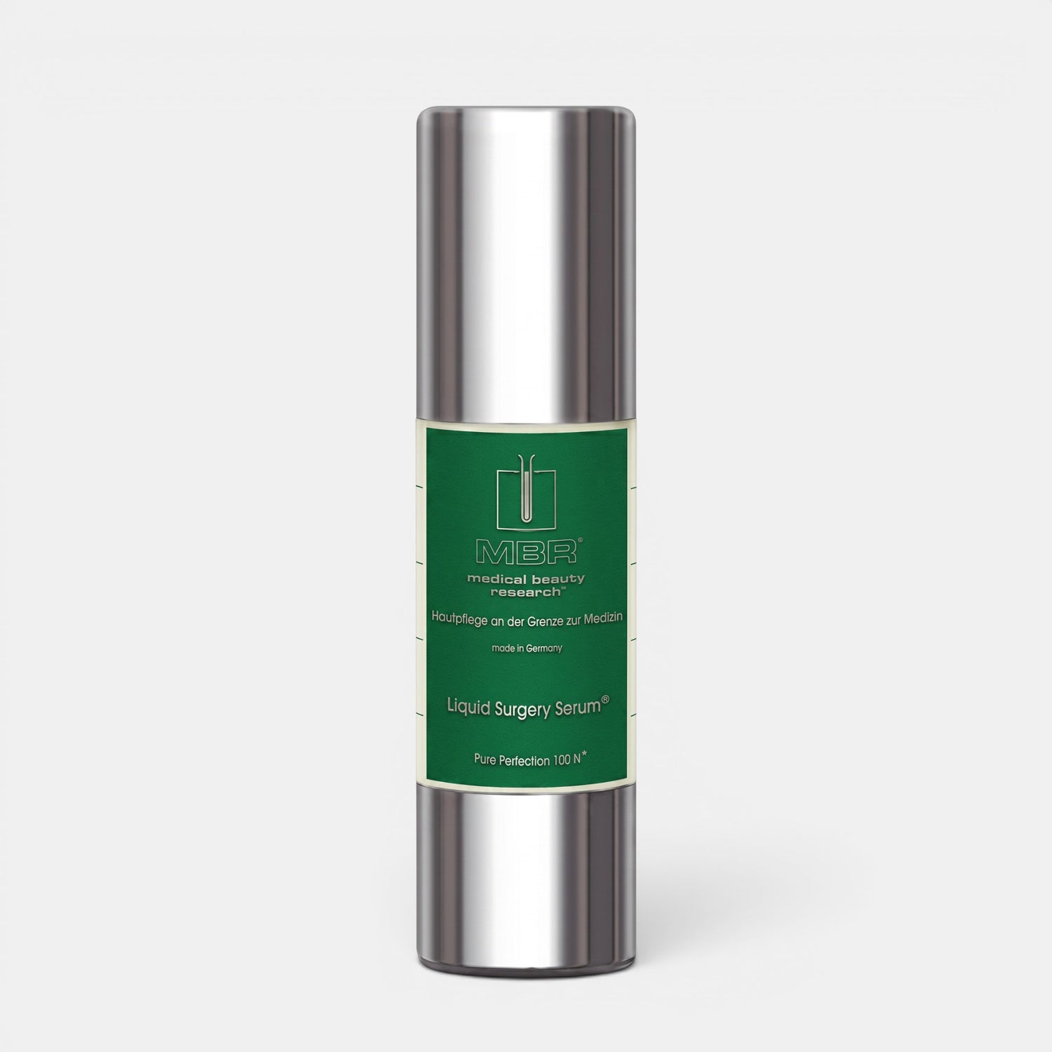 Shop Rescue Spa MBR Liquid Surgery Serum in a silver airless pump bottle with a green label for skin rejuvenation.