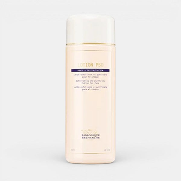 Shop Rescue Spa Biologique Recherche Lotion P50 exfoliating and purifying toner for face, 500ml bottle.