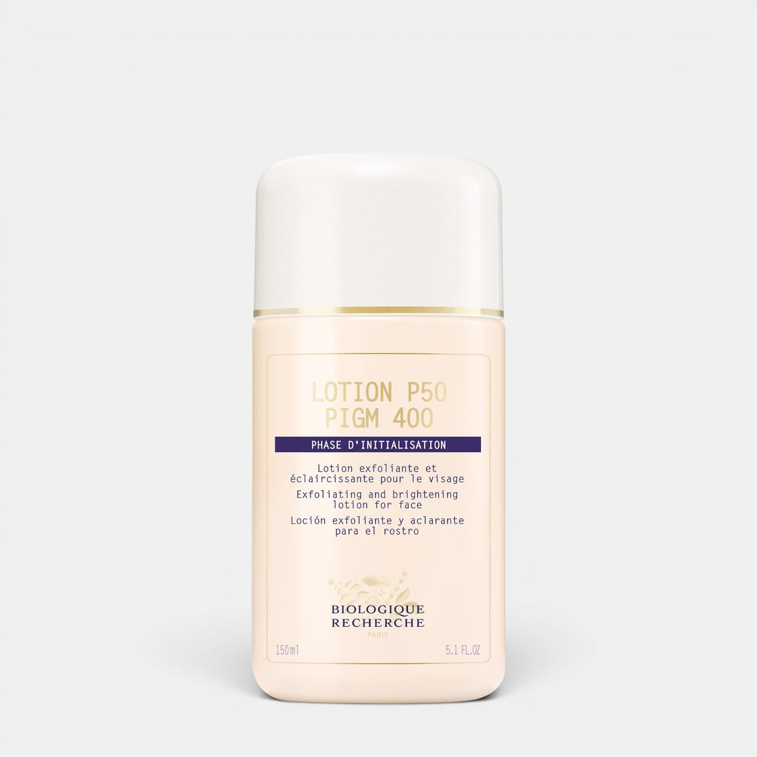 Shop Rescue Spa Biologique Recherche Lotion P50 PIGM 400 exfoliating and brightening toner in a 150ml bottle.