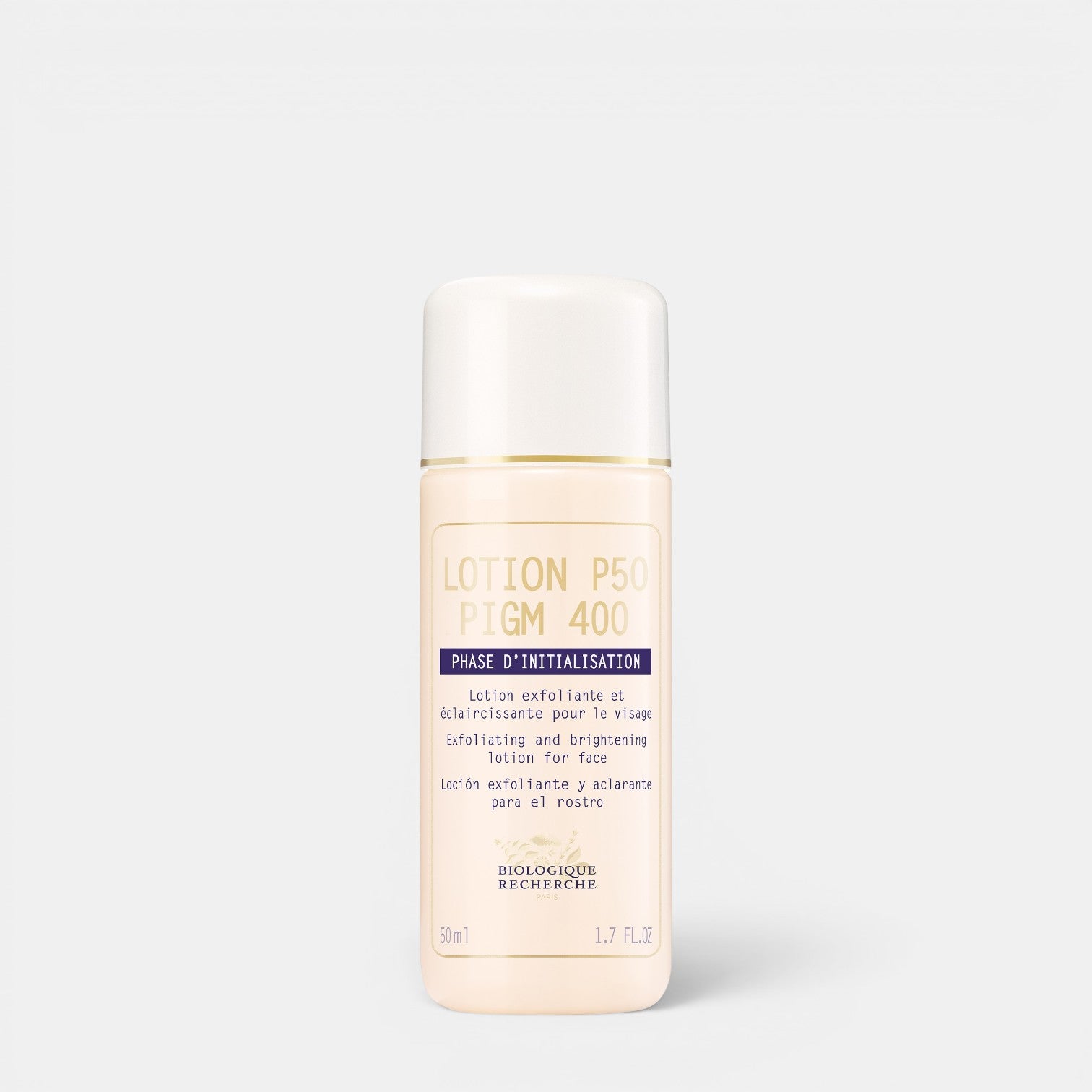 Shop Rescue Spa Biologique Recherche Lotion P50 PIGM 400 exfoliating and brightening face toner in a bottle.