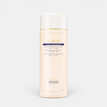 Shop Rescue Spa Biologique Recherche Lotion P50 exfoliating and purifying toner for face, 250ml bottle.
