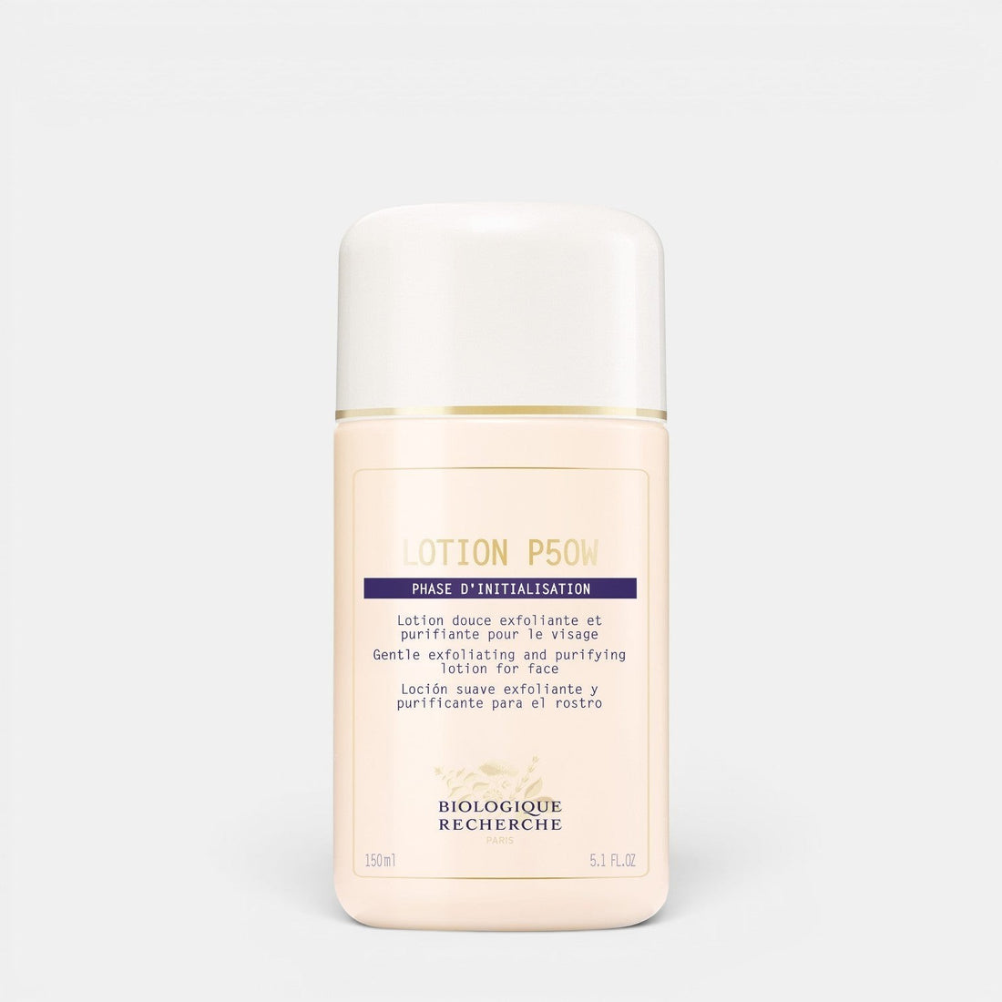 Shop Rescue Spa Biologique Recherche Lotion P50W gentle exfoliating facial toner in a 150ml bottle for sensitive skin.