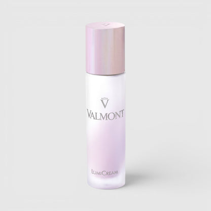 Shop Rescue Spa LumiCream radiance-boosting face cream in a frosted glass bottle with a pearlescent pink cap.