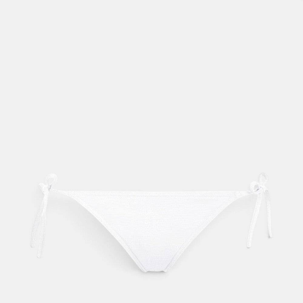 Shop Rescue Spa MALOU white bikini bottom with adjustable side ties and textured fabric