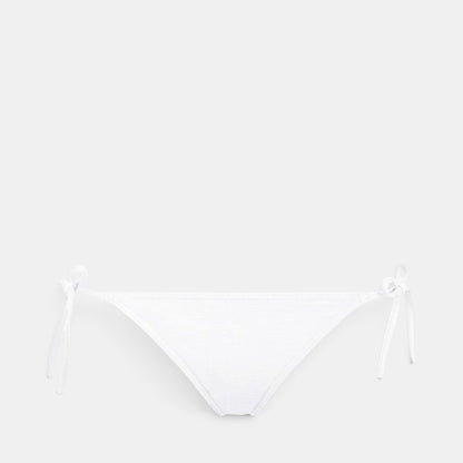 Shop Rescue Spa MALOU white bikini bottom with adjustable side ties and textured fabric