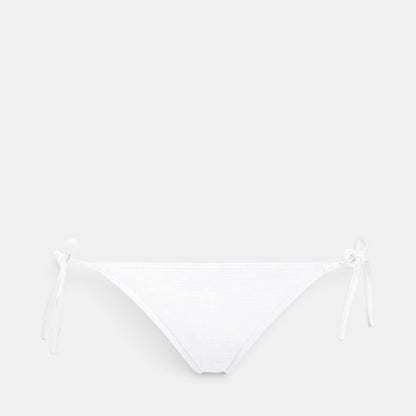 Shop Rescue Spa MALOU white bikini bottom with adjustable side ties and textured fabric