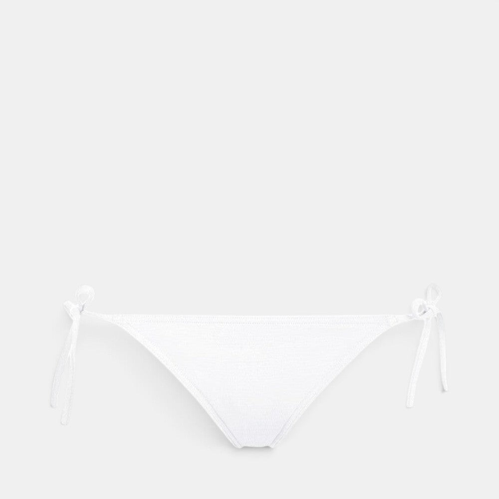 Shop Rescue Spa MALOU white bikini bottom with adjustable side ties and textured fabric