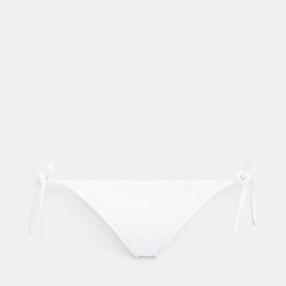Shop Rescue Spa MALOU white bikini bottom with adjustable side ties and textured fabric