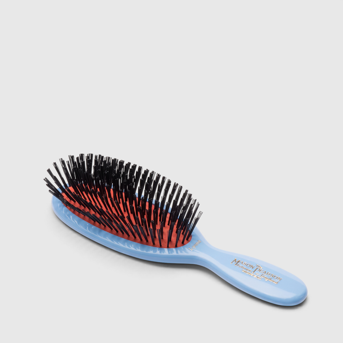 Shop Rescue Spa Mason Pearson pocket-sized child hairbrush with a light blue handle and natural boar bristles
