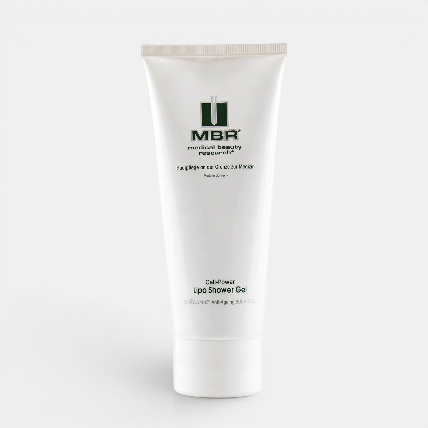 Shop Rescue Spa MBR Cell Power Lipo Shower Gel in a white 200ml squeeze tube for firming and moisturizing skin.