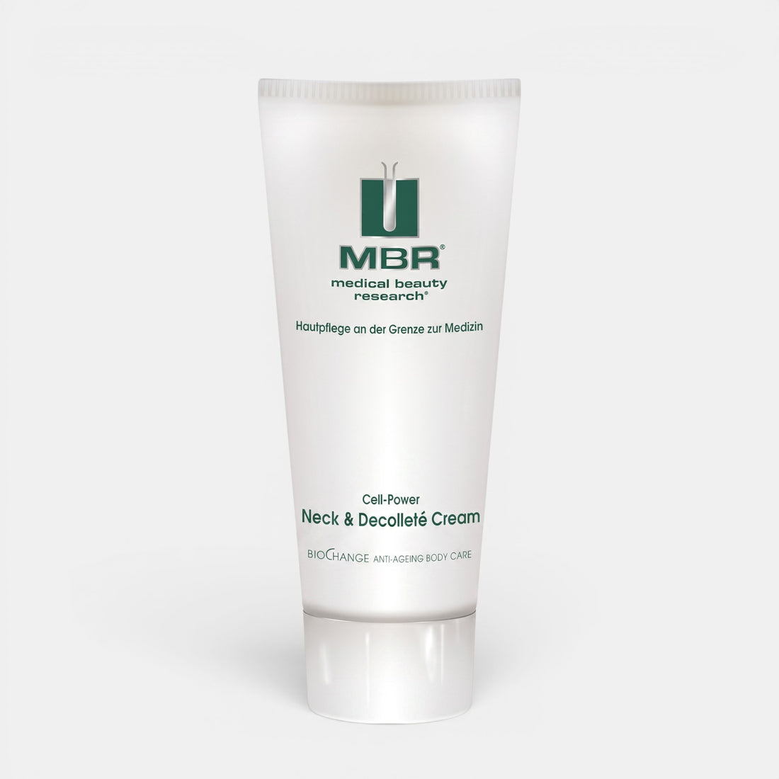 Shop Rescue Spa MBR Cell-Power Neck &amp; Decollete Cream in a white squeeze tube for firming and smoothing skin.