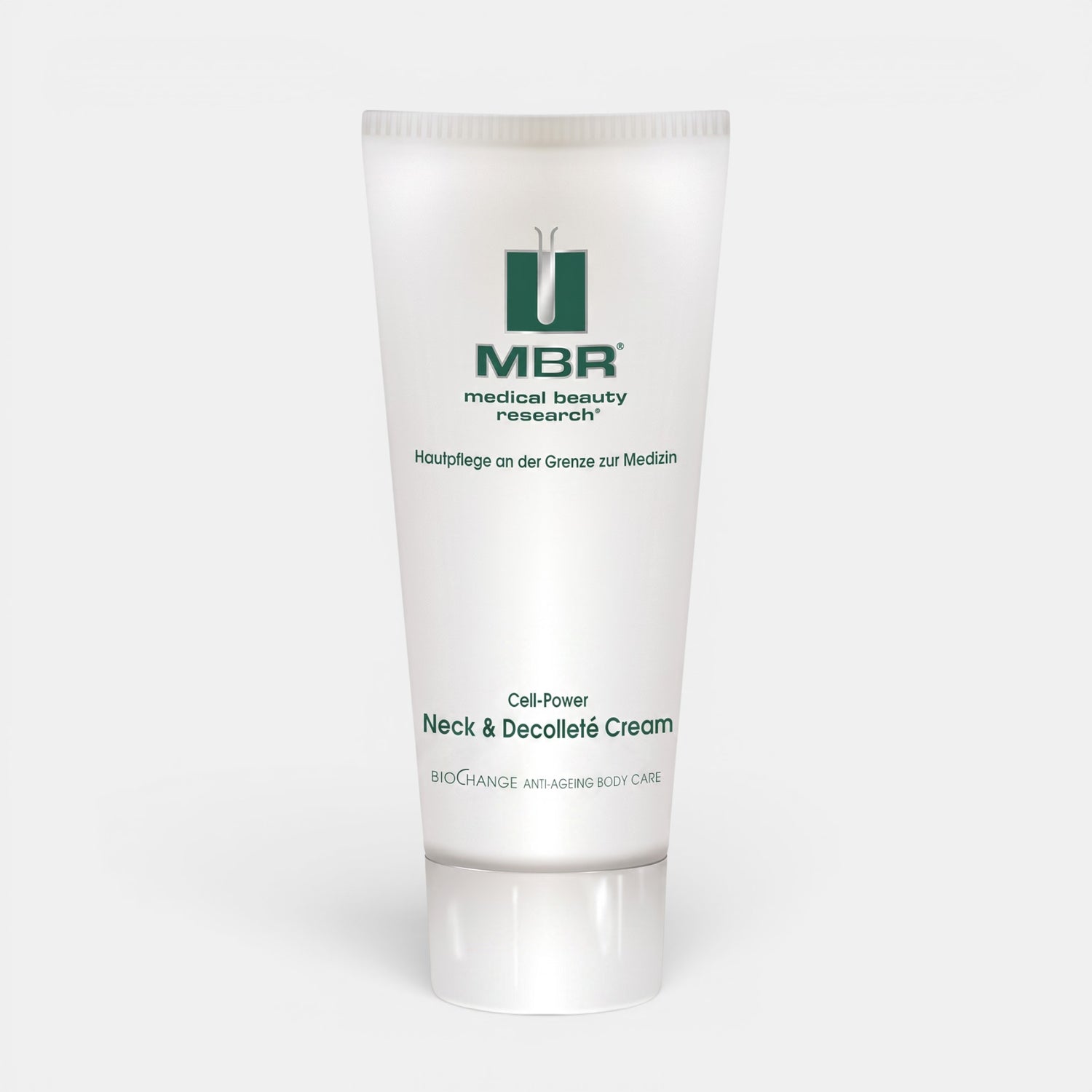 Shop Rescue Spa MBR Cell-Power Neck &amp; Decollete Cream in a white squeeze tube for firming and smoothing skin.