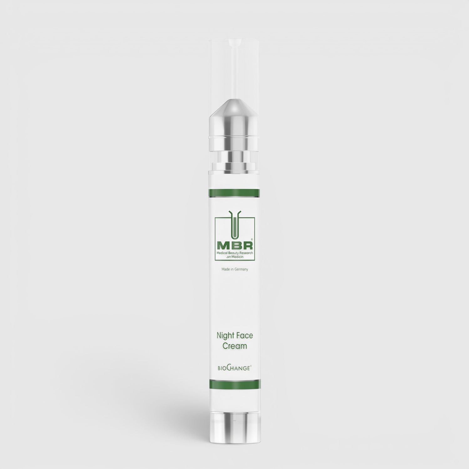 Shop Rescue Spa MBR Night Face Cream in a sleek white and silver pump bottle for overnight skin regeneration.