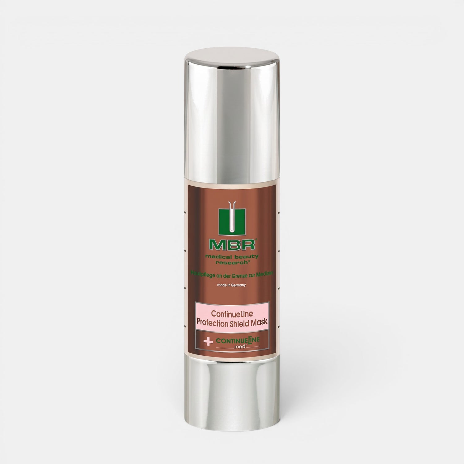 Shop Rescue Spa MBR ContinueLine Protection Shield Mask in a 50ml silver pump bottle for soothing irritated skin.
