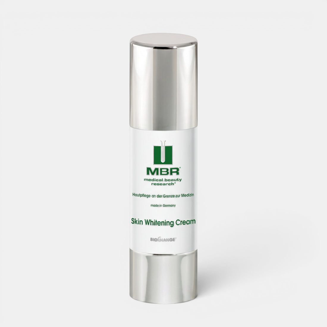 Shop Rescue Spa MBR Skin Whitening Cream in a 50ml silver and white pump bottle for hyperpigmentation treatment.