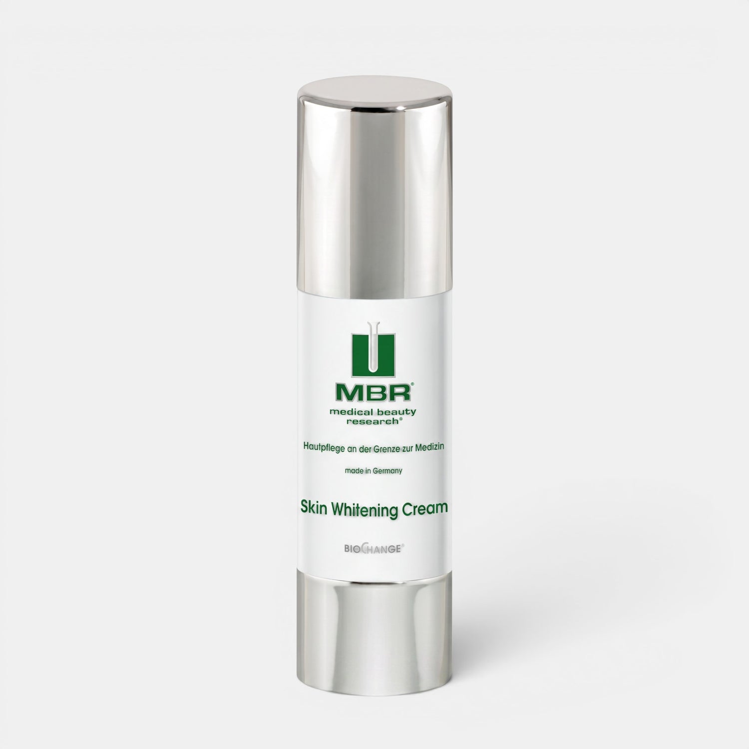 Shop Rescue Spa MBR Skin Whitening Cream in a 50ml silver and white pump bottle for hyperpigmentation treatment.