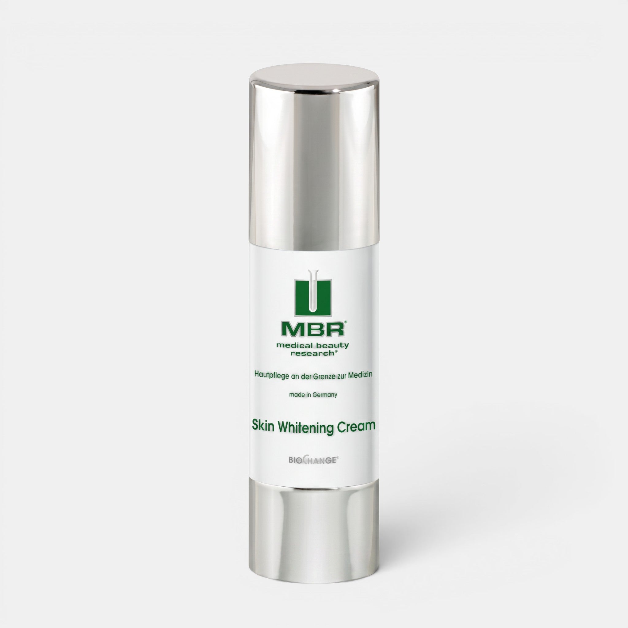 Shop Rescue Spa MBR Skin Whitening Cream in a 50ml silver and white pump bottle for hyperpigmentation treatment.