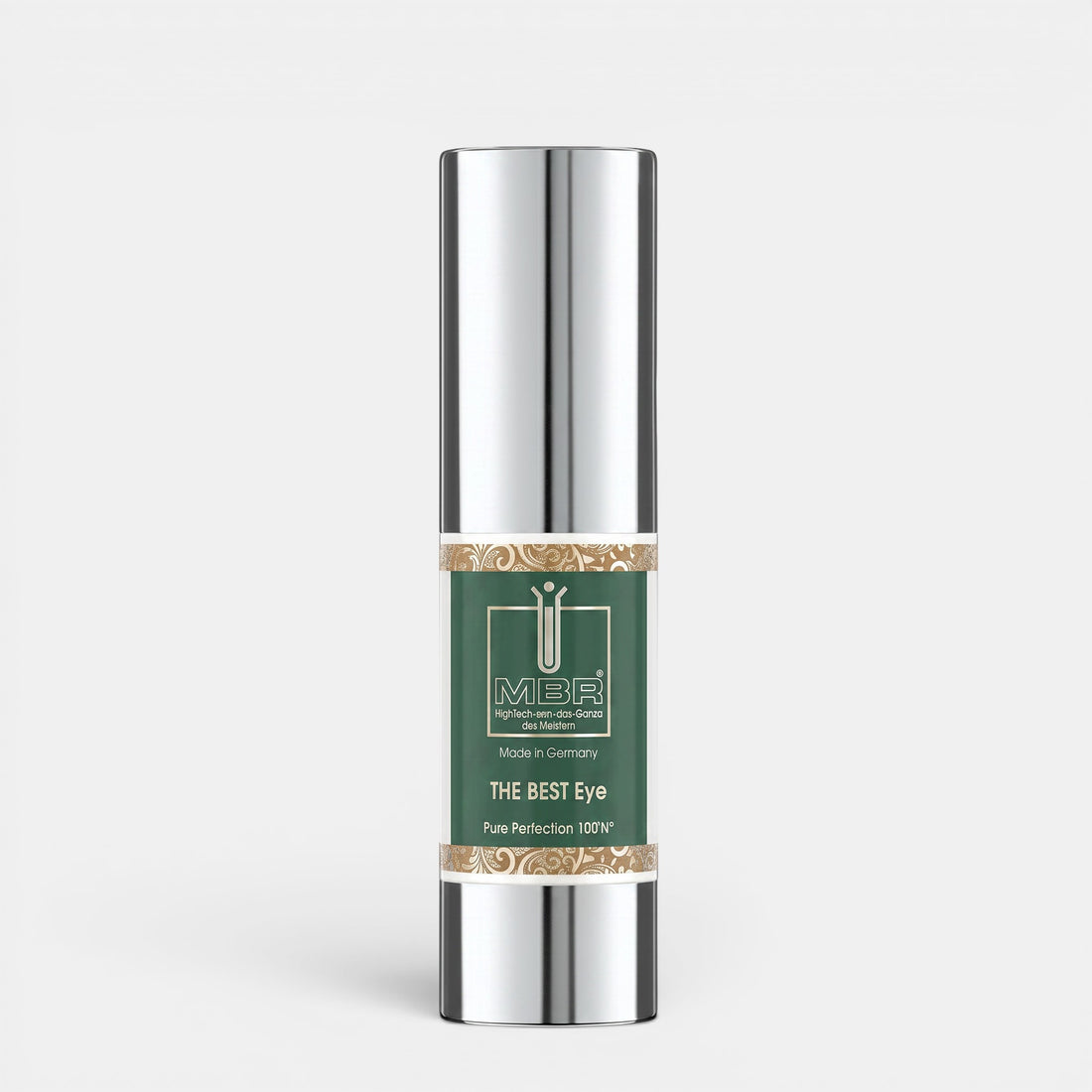 Shop Rescue Spa MBR The Best Eye lifting cream in a sleek silver bottle with a dark green label.