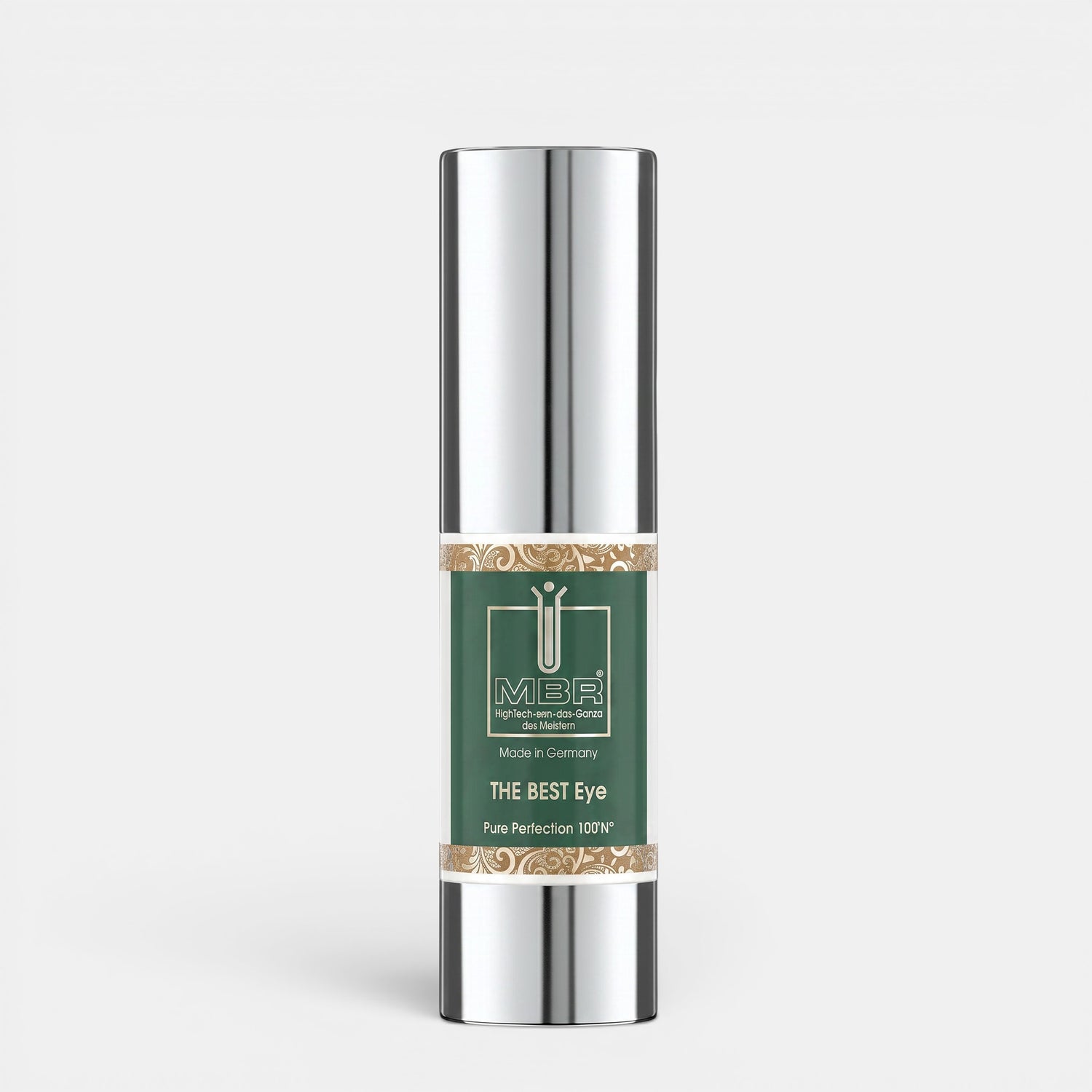 Shop Rescue Spa MBR The Best Eye lifting cream in a sleek silver bottle with a dark green label.