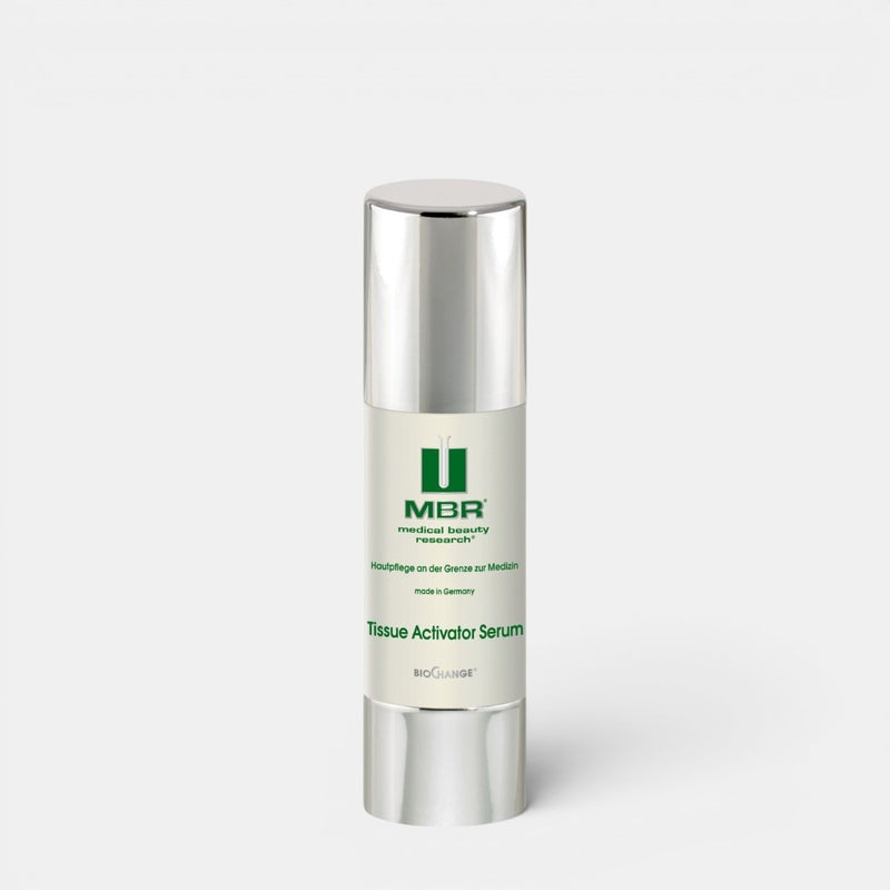 Shop Rescue Spa MBR Tissue Activator Serum in a white airless pump bottle for skin regeneration and collagen support.