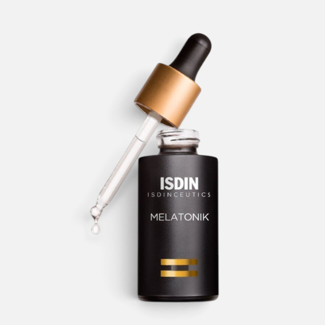 Shop Rescue Spa Melatonik 3-in-1 night serum bottle with gold dropper cap for skin repair and brightening