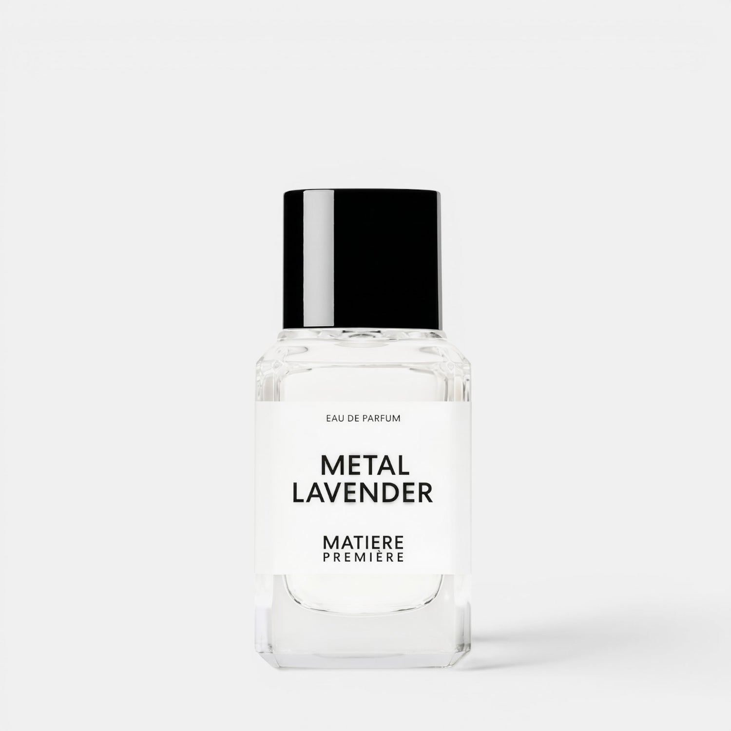Shop Rescue Spa Metal Lavender eau de parfum in a clear glass bottle with a black cap against a white background.