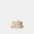 Shop Rescue Spa Micro Crosby Sling in beige quilted REC Oxford fabric with Italian leather trim and gold chain strap.