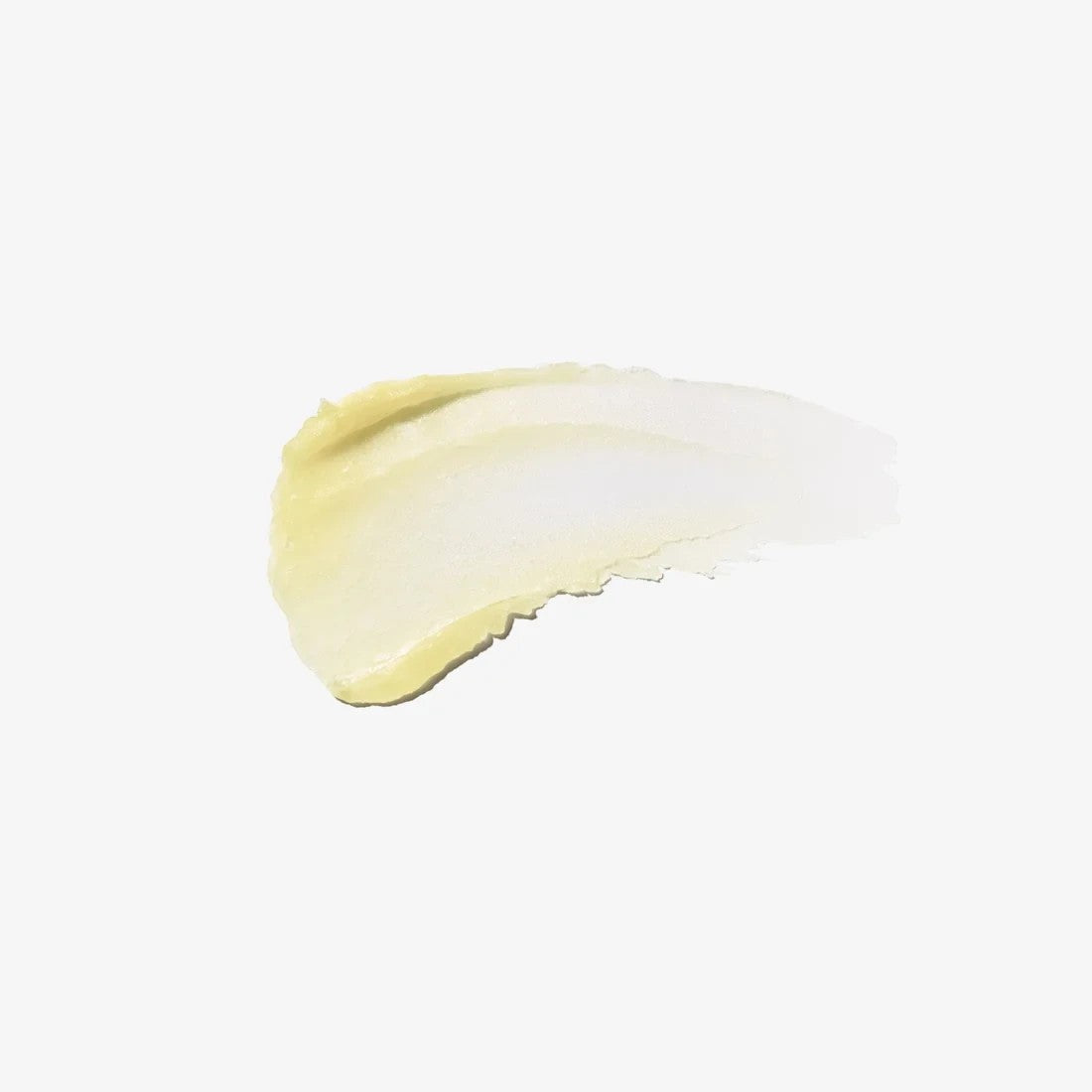 Shop Rescue Spa SPF 30 mineral moisture lip balm swatch showing a smooth, sheer, and lightweight yellow-tinted texture.