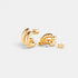 Shop Rescue Spa Mini Florence gold huggie earrings with a stacked double hoop design and high-polish finish.