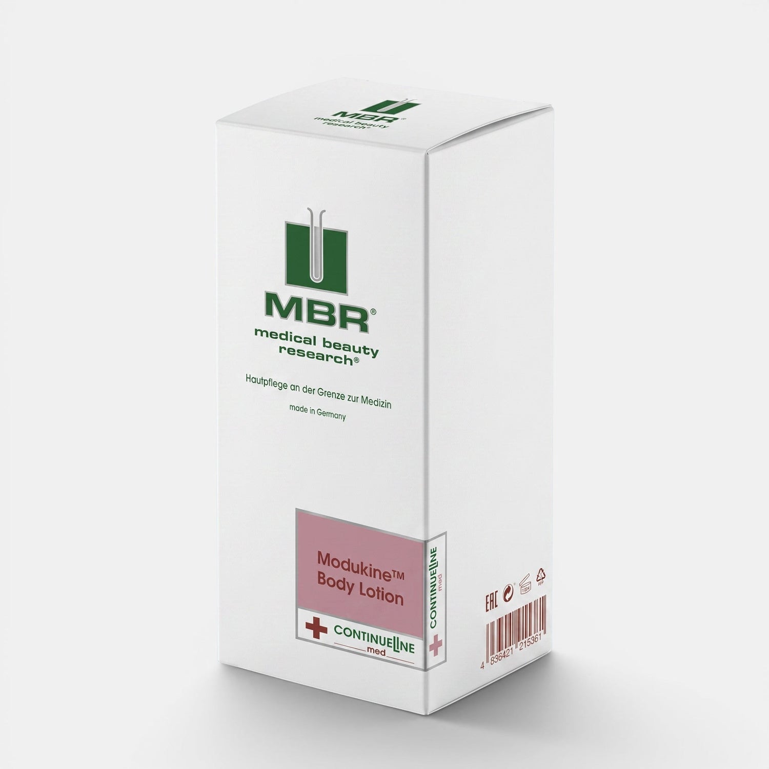 Shop Rescue Spa MBR Modukine Body Lotion for sensitive atopic skin in a white 150ml box with pink accent label.
