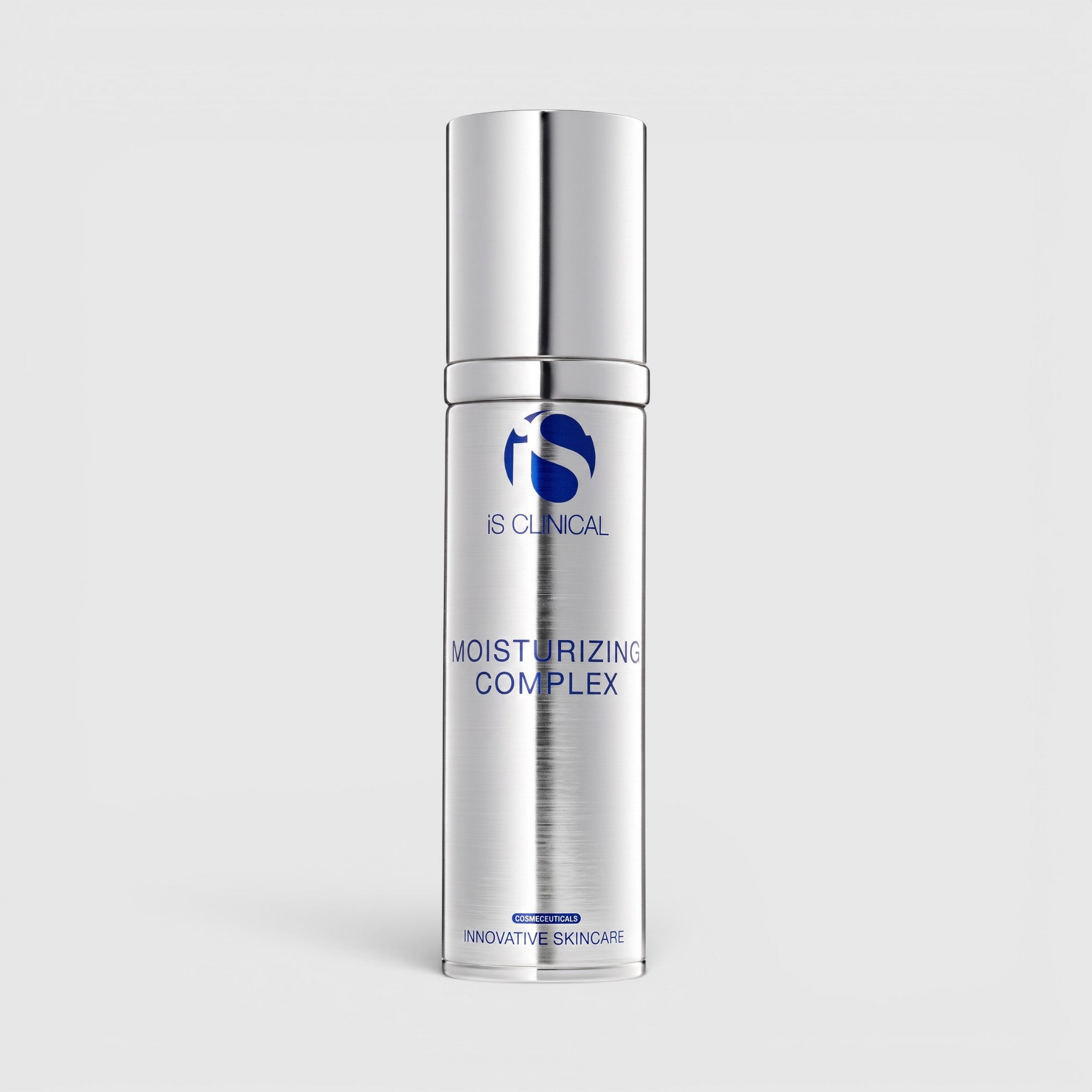 Shop Rescue Spa iS Clinical Moisturizing Complex 50g hydrating face cream in a sleek silver pump bottle