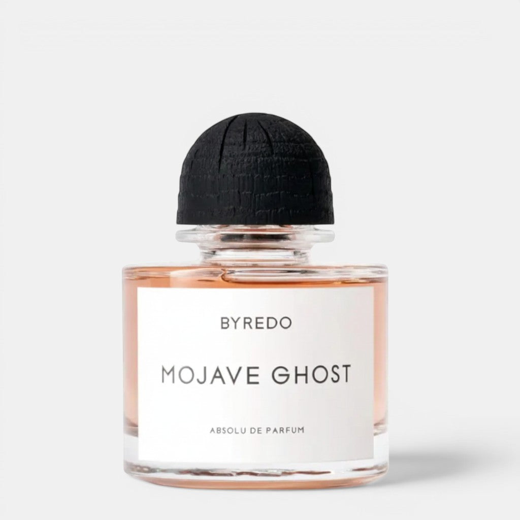 Shop Rescue Spa BYREDO Mojave Ghost Absolu de Parfum, a woody floral fragrance with notes of violet, sandalwood, and cedarwood.